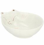 Springos Castron, bol, pentru caine, pisica, ceramica, alb, model pisica, 15x11x5 cm (PA0200)