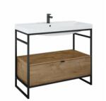 AREZZO design NEBO alsószekrény 100 cm-es, 1 fiókkal, canela tölgy, matt fekete AR-168433SET (AR-168433SET)
