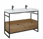 AREZZO design NEBO alsószekrény 120 cm-es, 2 fiókkal, canela tölgy, matt fekete AR-168434SET (AR-168434SET)