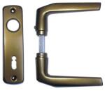 JKH Ajtókilincs 410 + ajtócím 55mm lővér kulcslyukas F4 eloxált (3986808)
