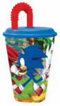 SEGA Sonic, a sündisznó szívószálas pohár, műanyag 430 ml