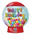  Szülinapi fólia lufi 18" 45cm Happy Birthday Bubble Gum Machine fólia lufi (LUFI293934)