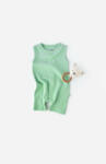 BabyJem Salopeta fara maneci si panataloni scurti - 100% bumbac organic - mint, baby cosy (marime: 3-6 luni)