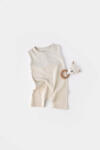 BabyJem Salopeta fara maneci si panataloni scurti - 100% bumbac organic - stone, baby cosy (marime: 3-6 luni)