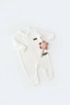 BabyJem Salopeta cu maneca lunga si fermoar din 80%bumbac organic si 20% poliester - ecru, baby cosy (marime: 12-18 luni) - bekid - 122,02 RON