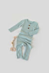 BabyJem Salopeta cu maneca lunga si panataloni lungi din bumbac organic si modal - mint (marime: 6-9 luni) - bekid - 86,43 RON