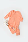 BabyJem Salopeta cu fermoar cu maneca lunga si panataloni lungi - 100%bumbac organic - roz piersica, babycosy (marime: 12-18 luni)