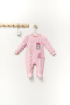 BabyJem Salopeta eleganta scufita rosie pentru bebelusi, tongs baby (culoare: roz, marime: 3-6 luni)