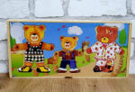  Puzzle incastru din lemn IMBRACA FAMILIA DE URSULEŢI 3 (101339)