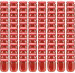 vidaXL Borcane din sticlă pentru gem, capace roșii, 96 buc. , 230 ml (50801) - comfy