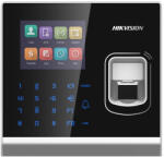 Hikvision Cititor standalone, tastatura, card, amprenta, cu ecran LCD, 13.56MHz - HikVision DS-K1T201AMF (DS-K1T201AMF)