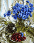 Ipicasso Set pictura pe numere, cu sasiu, Buchet de albastrele, 40x50 cm (PC4050351) Carte de colorat