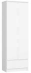 Artool Dulap, placa laminata, 1 sertar, 4 rafturi, 2 usi, alb, 60x35x180 cm (166301-AK) - mercaton Garderoba