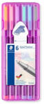 STAEDTLER Tűfilc készlet, 0, 3 mm, STAEDTLER "Triplus® 334", 6 különböző pasztell szín (334 SB6 PA10) - iroszer24