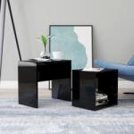 vidaXL Set măsuțe de cafea, negru extralucios, 48x30x45 cm, PAL (802892) Masa de cafea