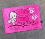  Lábtörlő - Két kicsi kéz Lányos- Ajándék babáknak - Ajándék ötlet babalátogatóba (LA126)