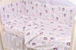 Confort Family Set complet lenjerie si aparatori patut 120x60 cm bumbac 100% model fetite (CFAM8308) Lenjerii de pat bebelusi‎, patura bebelusi