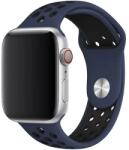 Apple Watch kék/fekete sport szilikon szíj 38/40/41/42 (series10)mm