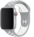 Apple Watch szürke/fehér sport szilikon szíj 38/40/41/42 (series10)mm
