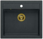 Quadron Chiuveta compozit incastrata Quadron Unique Bill 110 negru diamant - auriu 60x54 cm (HCQB6054U8_PVDG1) Chiuveta