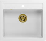 Quadron Chiuveta compozit incastrata Quadron Unique Bill 110 alb - auriu 60x54 cm (HCQB6054U1_PVDG1) Chiuveta