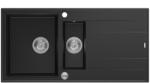 Quadron Chiuveta compozit incastrata Quadron Unique Evan 156 negru carbon - inox 100x50 cm (HQE510050U7_BLM_P2O) Chiuveta