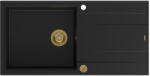 Quadron Chiuveta compozit incastrata Quadron Unique Evan 146 XL negru carbon - auriu 100x50 cm (HCQE10050U7_PVDG1_P2O) Chiuveta