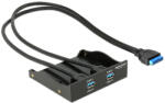 DELOCK USB3.0 2-Port with internal 19 pin Frontpanel Black (61896)