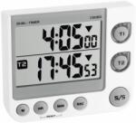 TFA Timer si cronometru digital dual, 100 ore, LED de avertizare, memorie, volum reglabil, alb, TFA 38.2025 (MCABI-38.2025)