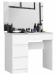 Artool Masa de toaleta/machiaj, 4 sertare stanga, cu oglinda, alb, 90x50x77/142 cm (167223-AK)