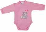 AB ABR Hosszú ujjú elől patentos pamut body - Rózsaszín - Nyuszika (56)