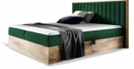 Wilsondo Zöld WOOD 4 ágyneműtartós boxspring ágy matraccal Méret: 160x200