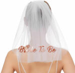  Fehér fátyol "Bride To Be" felirattal - rosegold
