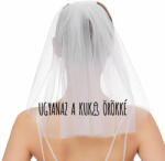  Fehér fátyol "Ugyanaz a kuki örökké" felirattal - fekete