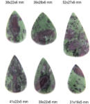  Cabochon din Rubin in Zoisit Natural - Picatura 31-52 x 19-28 x 5-6 mm - 1 Buc