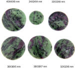  Cabochon din Rubin in Zoisit Natural - Disc 24-40 x 24-40 x 4-7 mm - 1 Buc