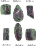 Cabochon din Rubin in Zoisit Natural - Dreptunghi - Picatura - Oval - 27-45 x 14-27 x 6-8 mm - 1 Buc