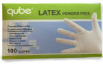  Egyszerhasználatos púdermentes latex kesztyű QUBE (A4102L)