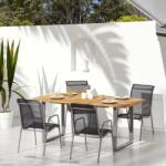 vidaXL 4 db acél és textilén kerti szék (316818)