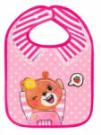  Bocioland műanyag előke zsebbel - rózsaszín maci - babyshopkaposvar
