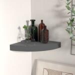 vidaXL Raft colțar de perete, gri extralucios, 25x25x3, 8 cm, MDF (323892) Raft