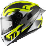 MT Helmets MT Rapide Pro Fugaz D3 zárt bukósisak fekete-szürke-fehér-fluo sárga