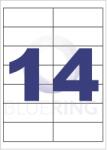  Etikett címke, 99, 1x38mm, 100 lap, 14 címke/lap - nyomtassingyen