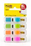 3M Jelölőcímke adagolóban, műanyag, 4x35 lap, 12x43 mm, 3M POSTIT, élénk színek (70005040152) - nyomtassingyen