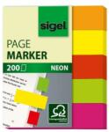 Sigel Jelölőcímke, papír, 5x40 lap, 12x50 mm, SIGEL "Neon Mini", vegyes szín (HN655) - nyomtassingyen