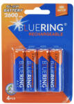 BLUERING Elem tölthető akku AA ceruza HR6 2600mah 4 db/csomag, Bluering® - nyomtassingyen