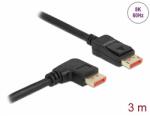 Delock DisplayPort kábel egyenes csatlakozódugóval - jobbra néző csatlakozódugóval 8K 60 Hz 3 m (87067)