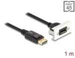 Delock Easy 45 DisplayPort 8K 30 Hz modul rövid kábellel, 22, 5 x 45 mm (81387)