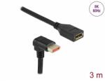 Delock DisplayPort bővítőkábel csatlakozódugóval 90 ívelt lefelé - csatlakozóhüvellyel 8K 60 Hz 3 m (87093) - dellaprint