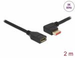 Delock DisplayPort bővítőkábel balra néző csatlakozódugóval - csatlakozóhüvellyel 8K 60 Hz 2 m (87075) - dellaprint